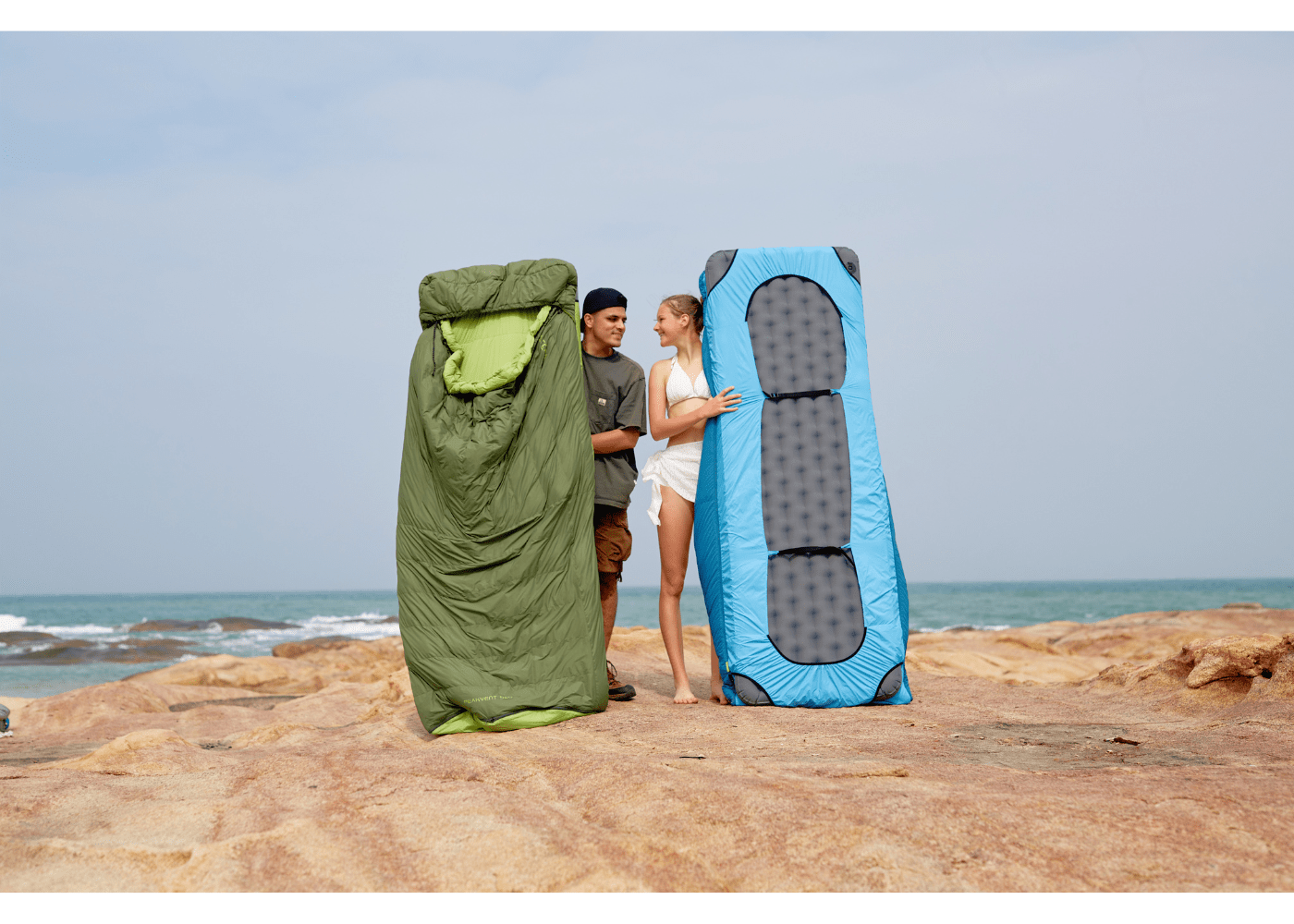 Multiple views of Unitymarts backpacking sleeping bag showing its versatile design