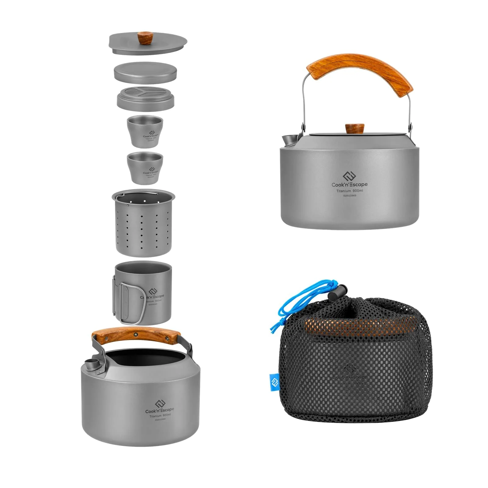 Cook'n'Escape Titanium Coffee and Tea Set Pro Complete Kit