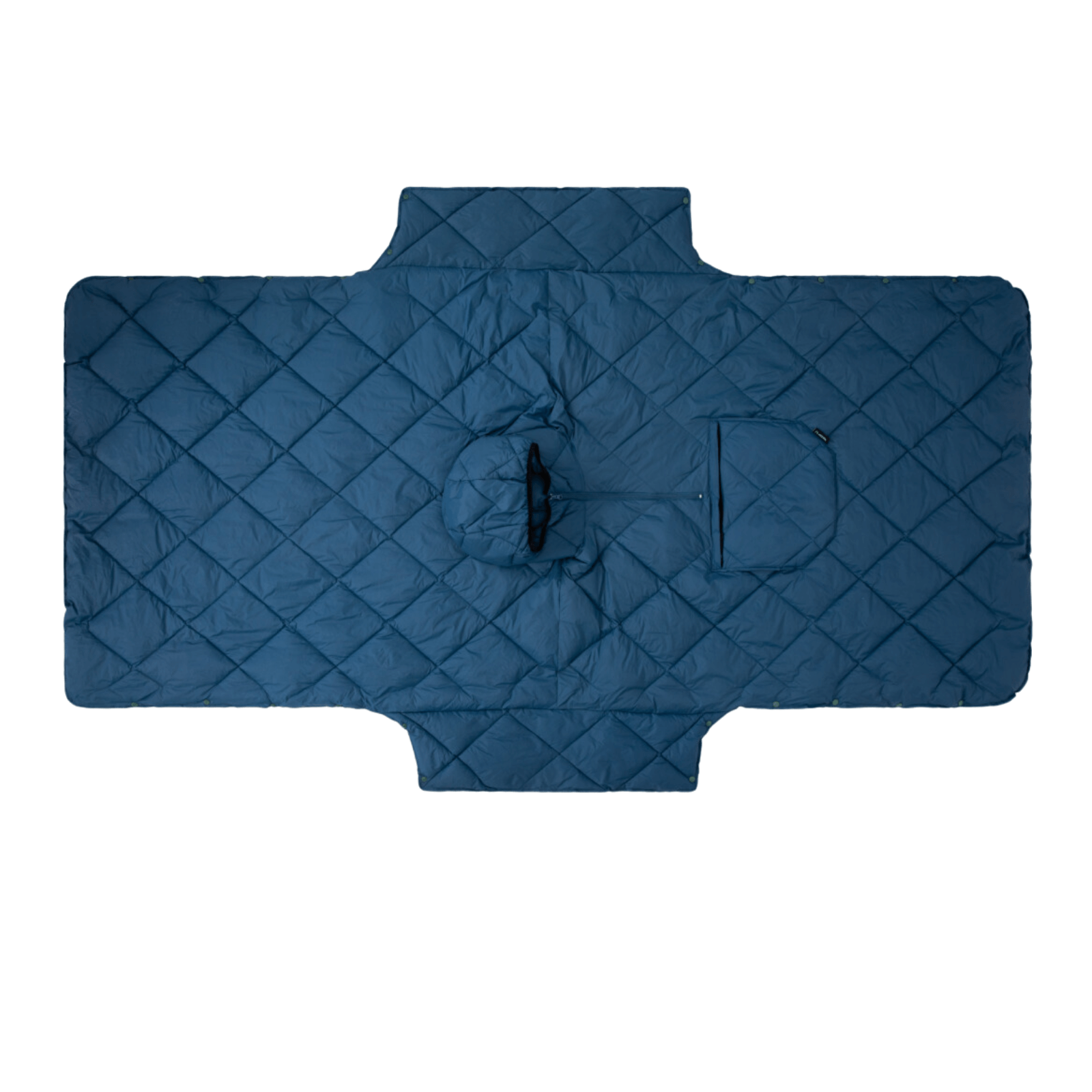 Multifunctional Wearable Camping Poncho Blanket Blue