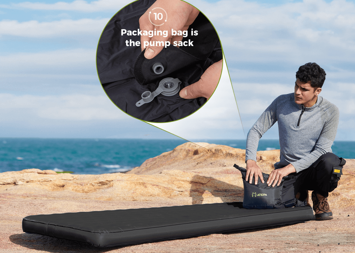 Unitymarts Black R Value Sleeping Pad for Cold Weather Camping