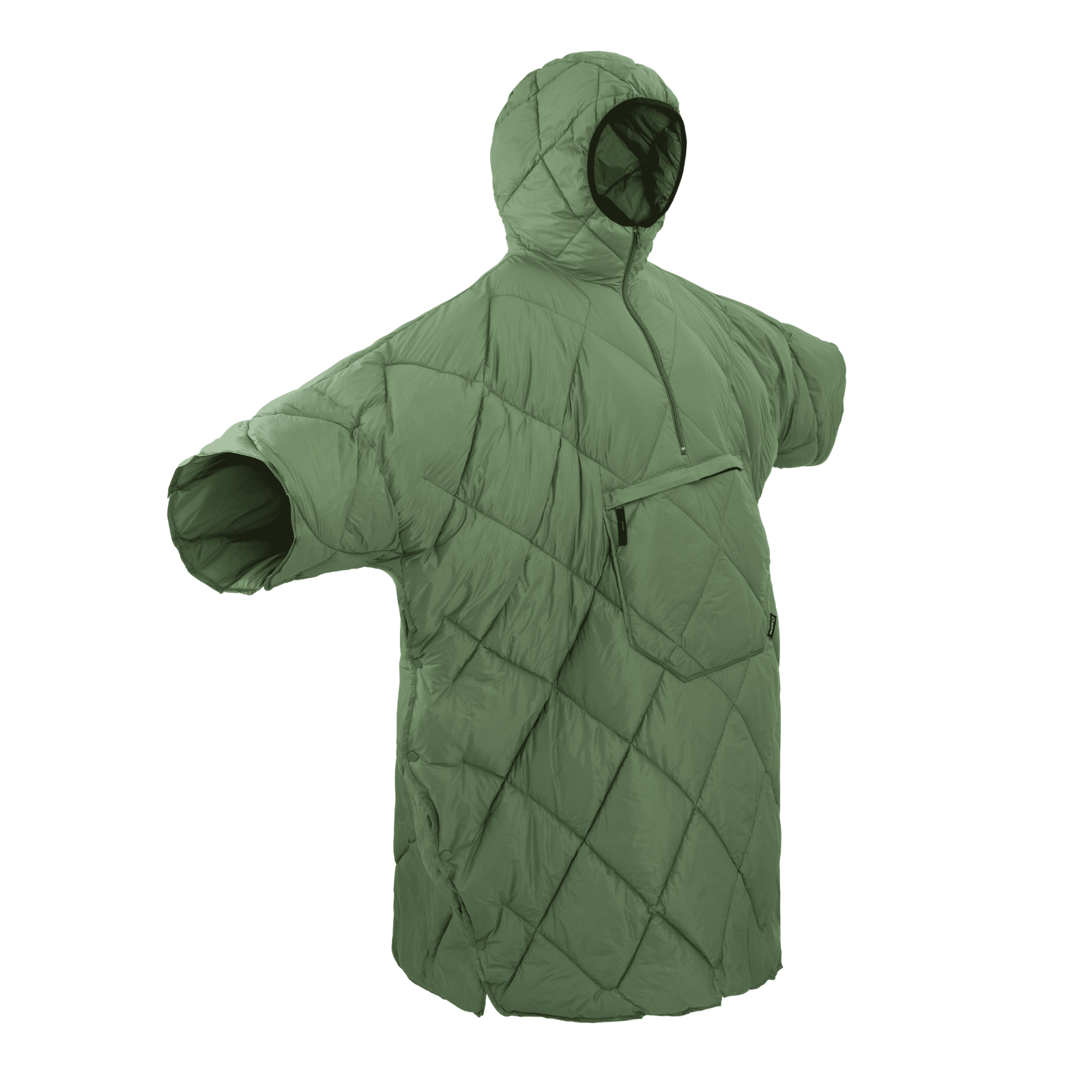 Multifunctional Wearable Camping Poncho Blanket Green