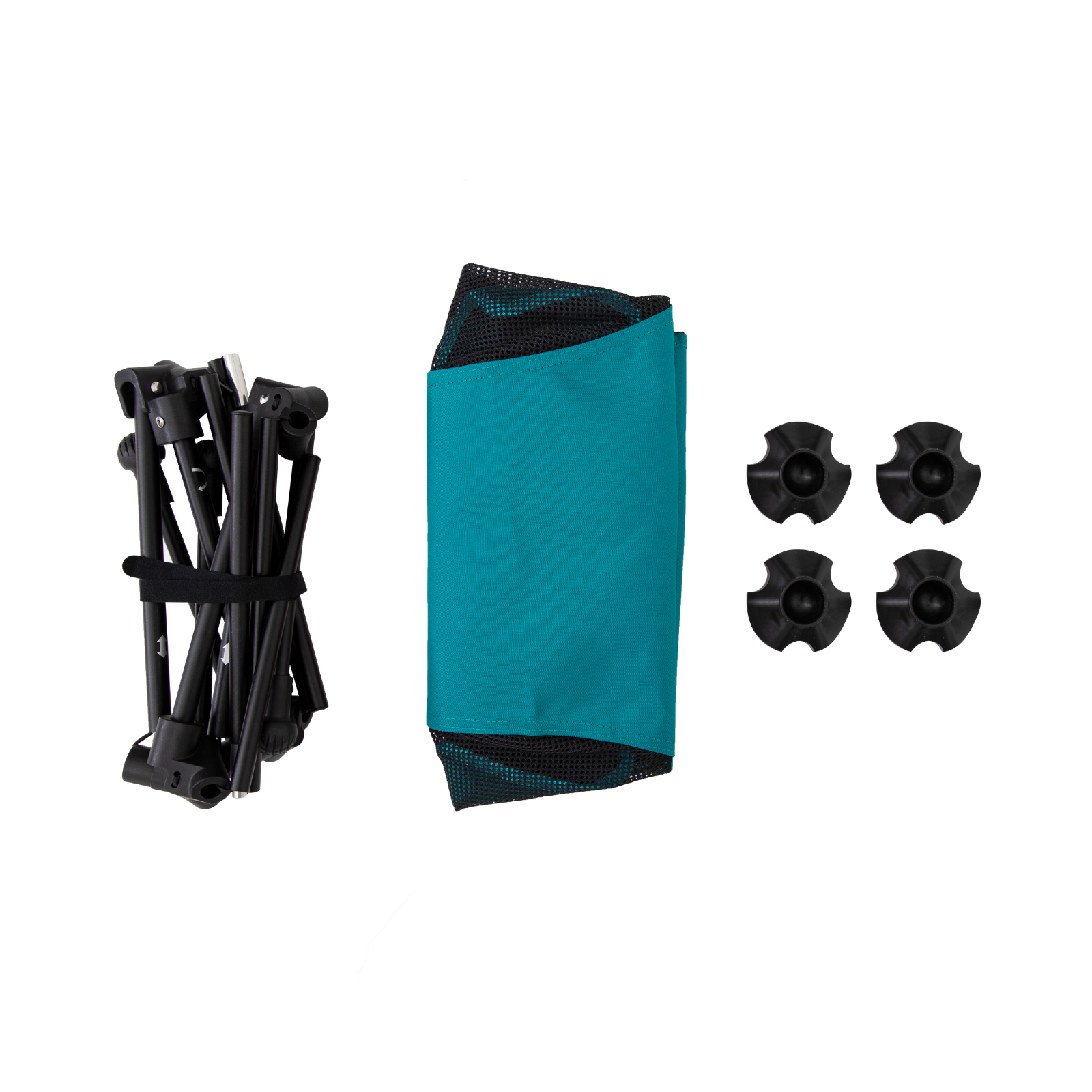 Step-by-step folding view of tall camping chair with lightweight frame