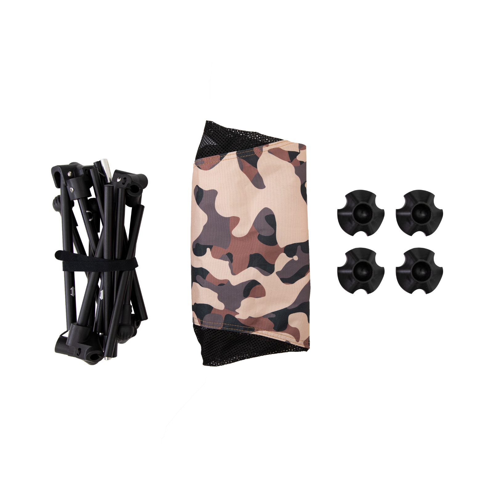 Foldable ultralight camping chair packed compactly for easy backpacking