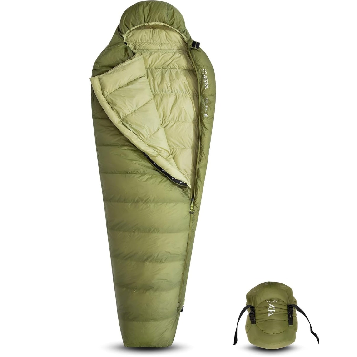 Coldmaster Down Mummy Sleeping Bag 9℉ / 42.8℉ Green