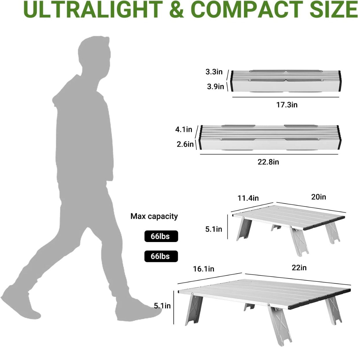 Unitymarts Alunium Table Ultralight Compact for Camping