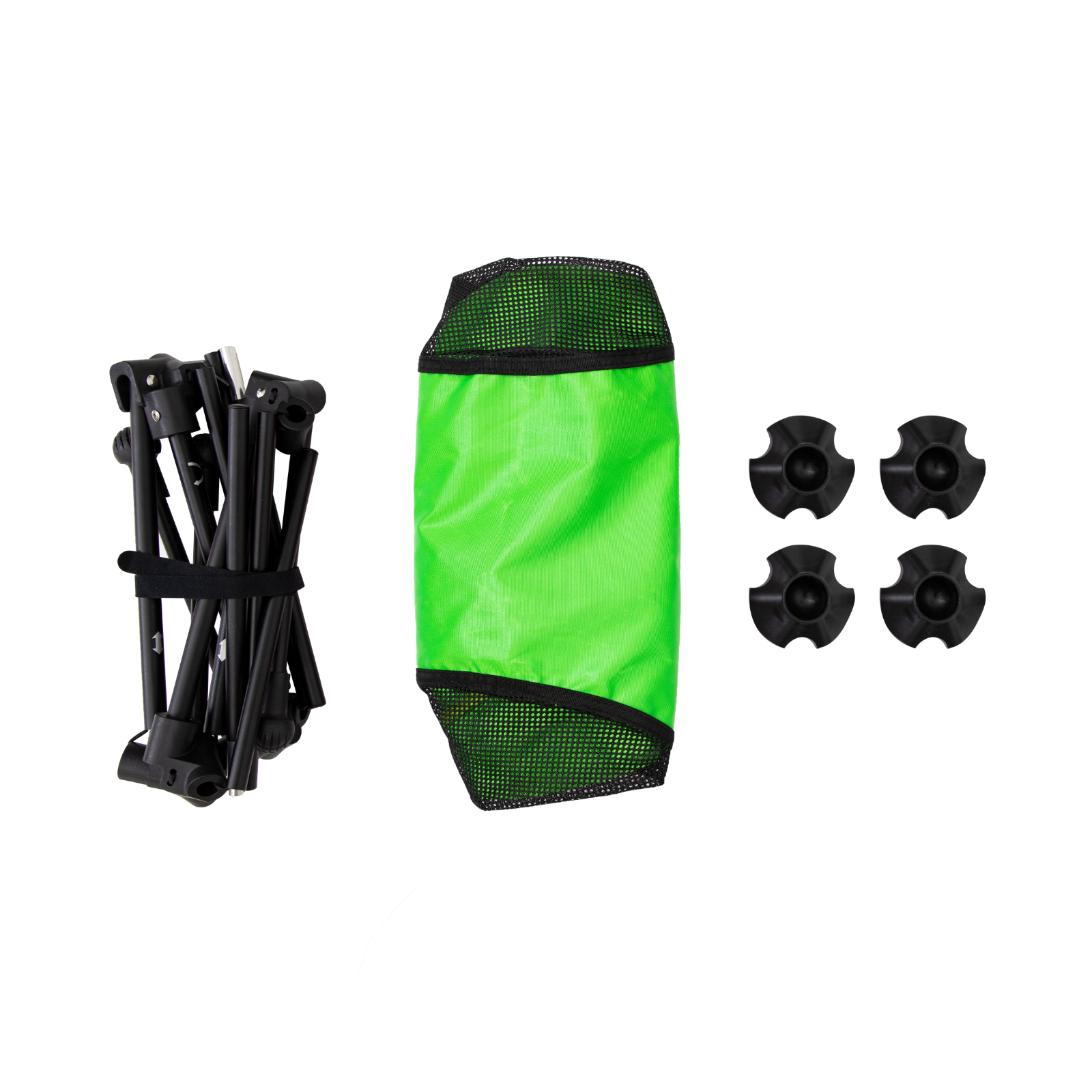 Foldable ultralight camping chair packed compactly for easy backpacking