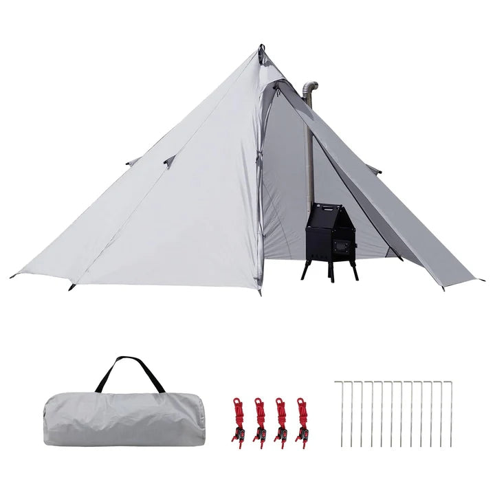 Unitymarts 1-Person Ultralight Camping Tent with Fire-Resistant Stove Jack