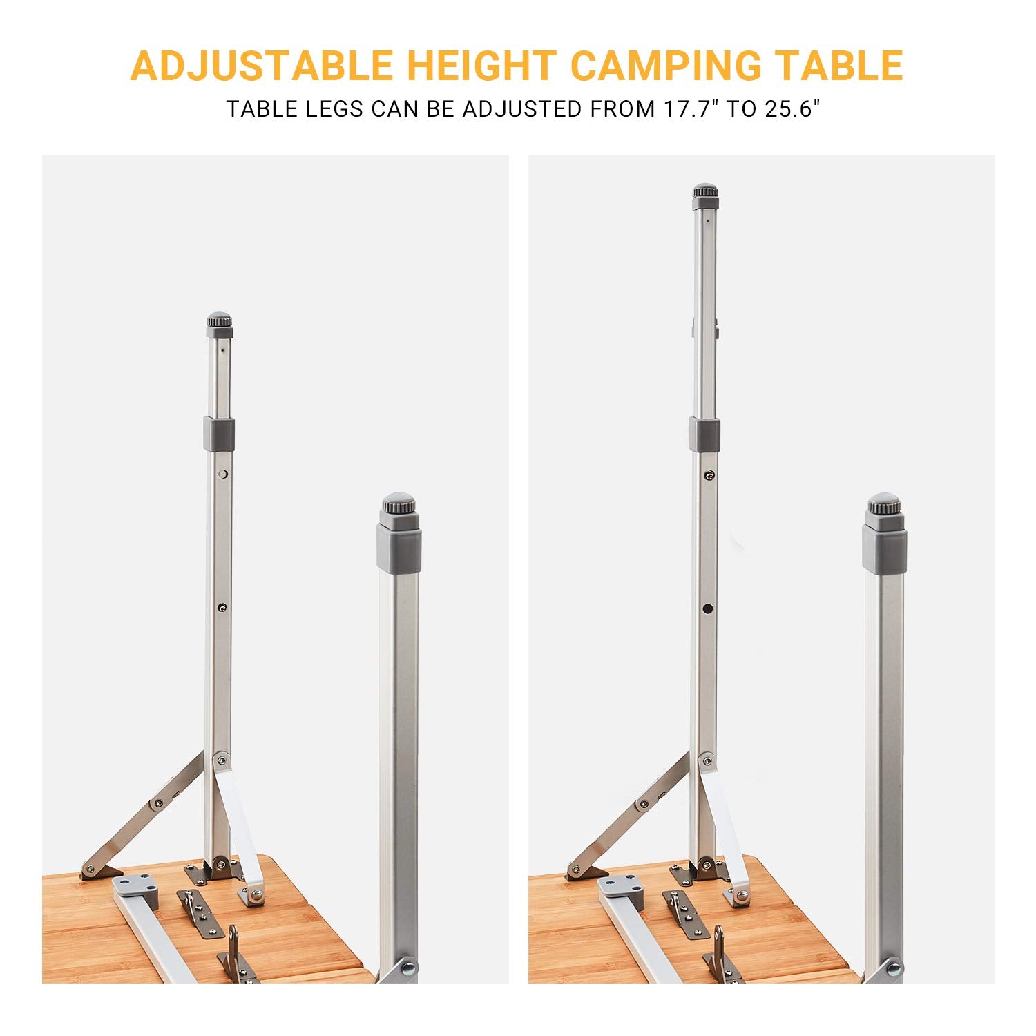 Bamboo camping camp table for outdoor relaxation
