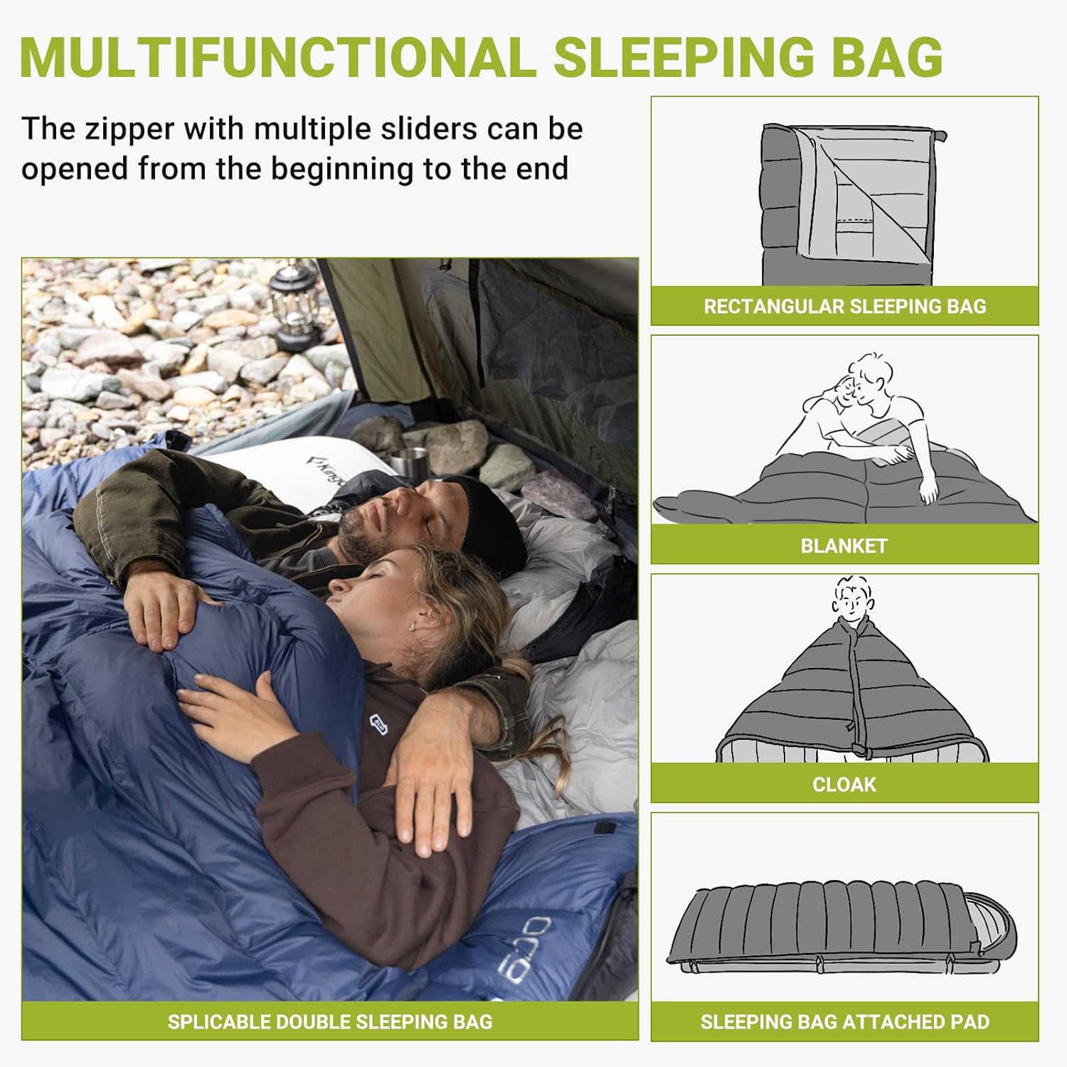 Coldmaster™ down sleeping bag 30°F / -1°C Ultralight and Multifunctional