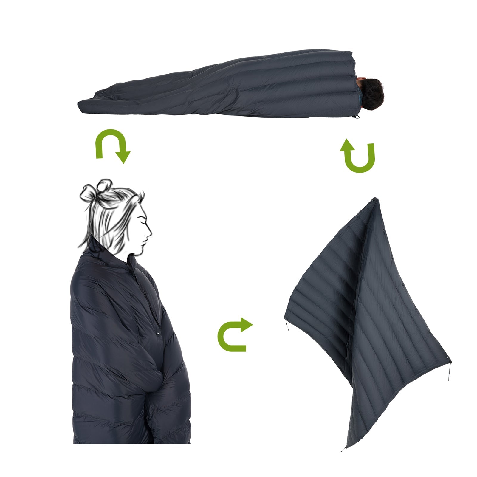 Unitymarts Down Blanket Waterproof Wearable Compact Blanket