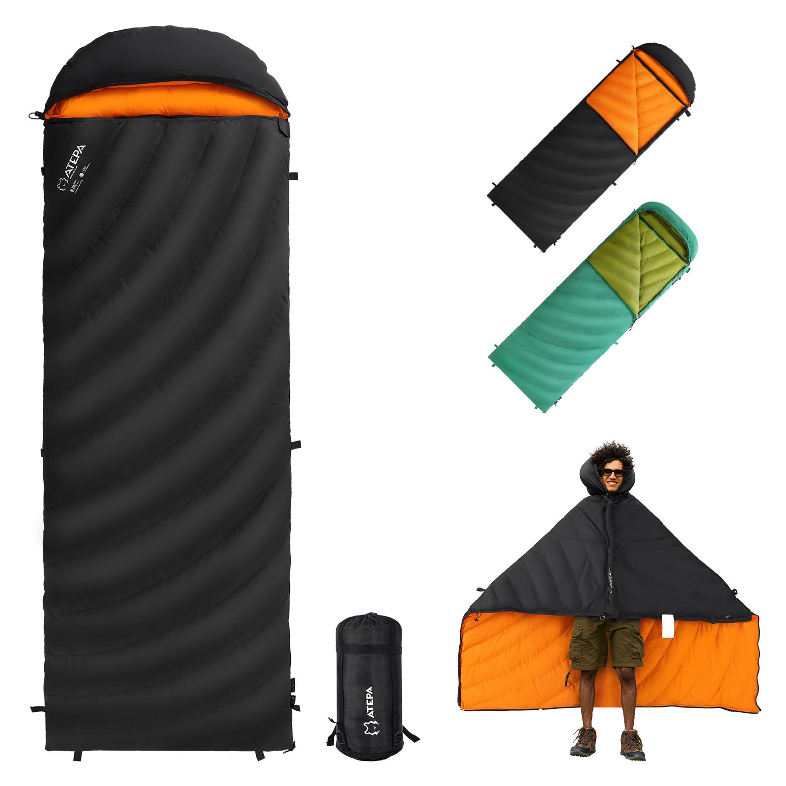 Unitymarts ColdMaster Down Sleeping Bag ultralight design Black