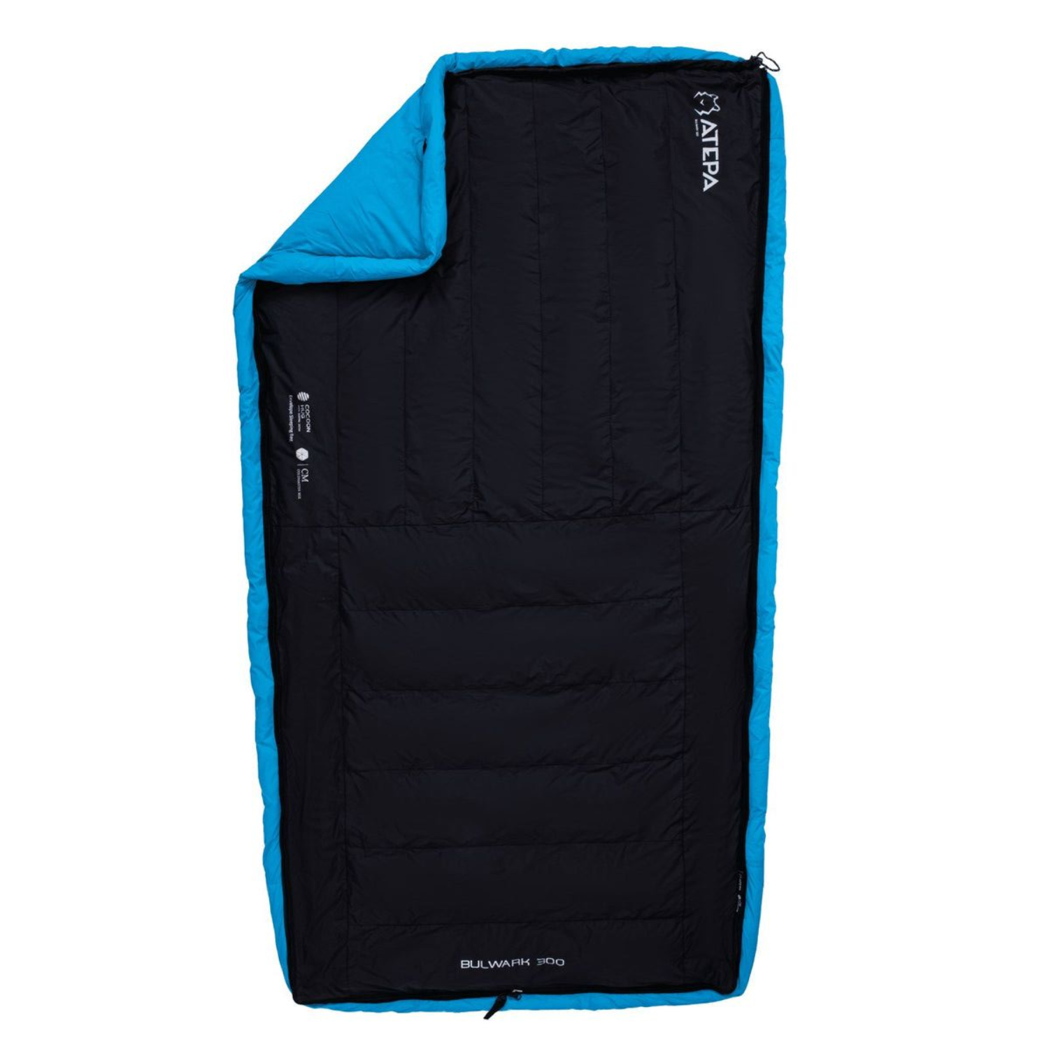 Soft inner lining of down sleeping bag ensuring comfort and temperature balance