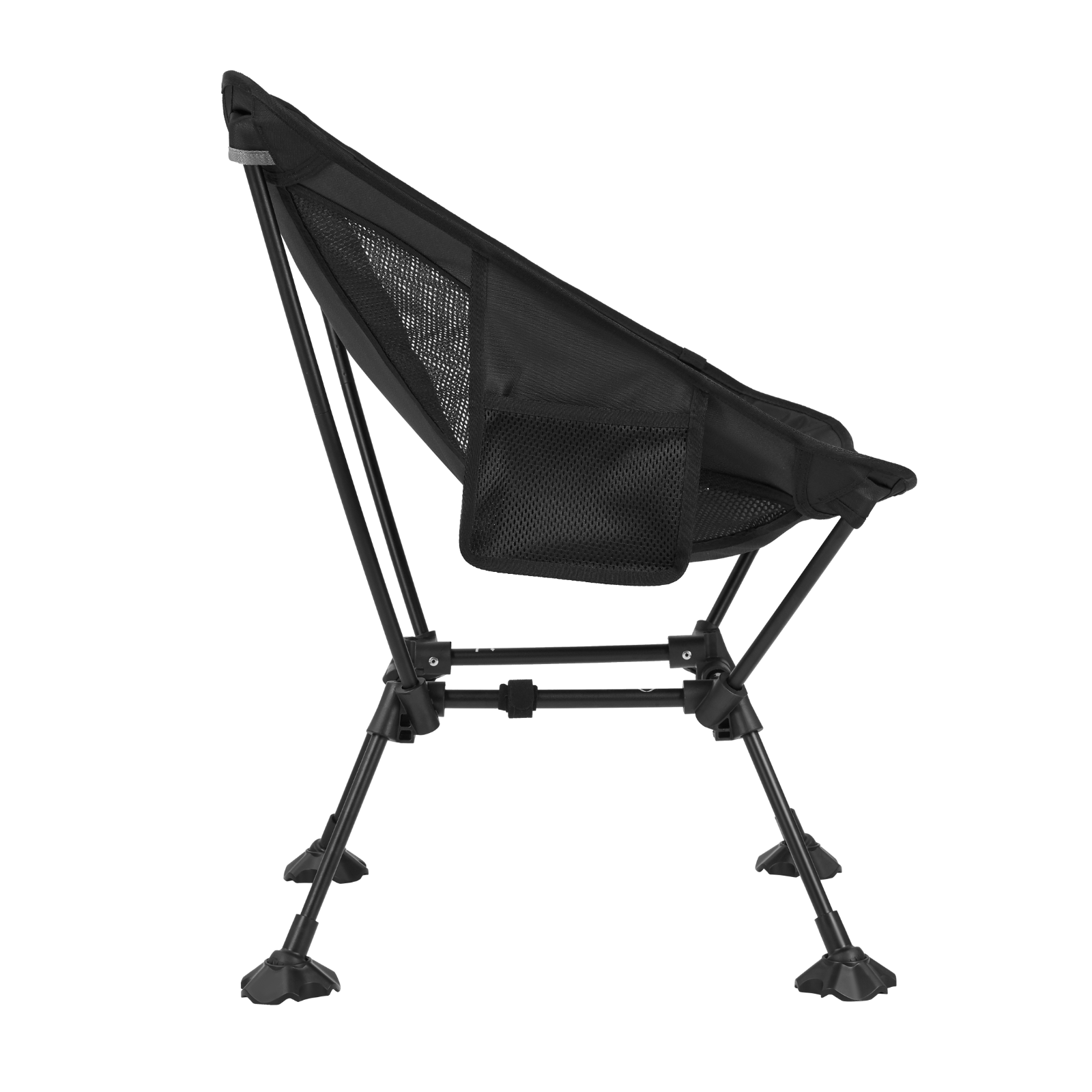 Side view of ultralight camping chair showing reinforced joints and structure