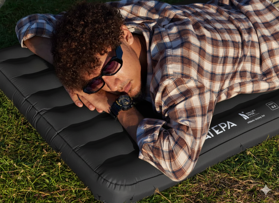 Black Lightweight R Value Sleeping Pad by Unitymarts