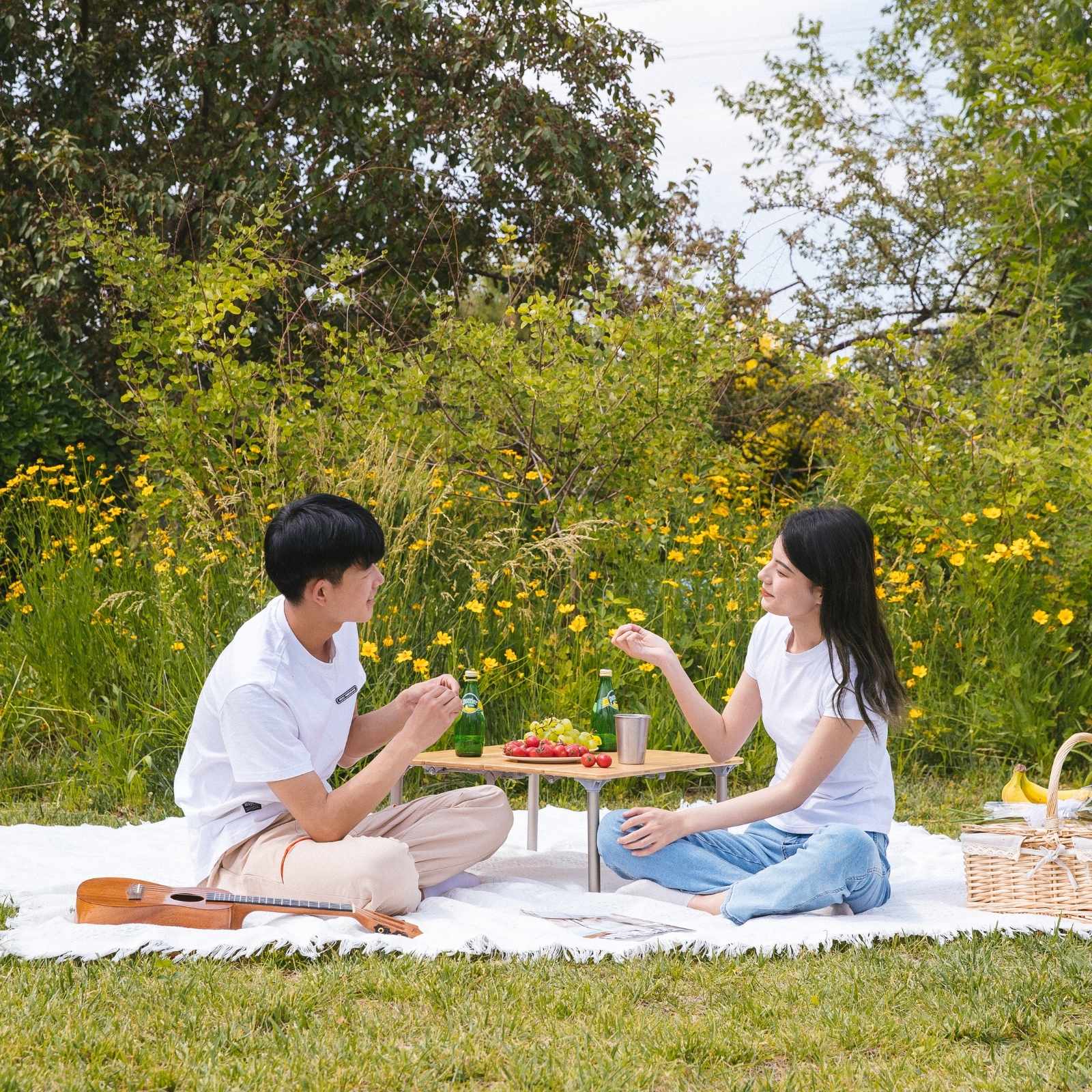 Unitymarts Foldable Bamboo Camping Square Table 6060