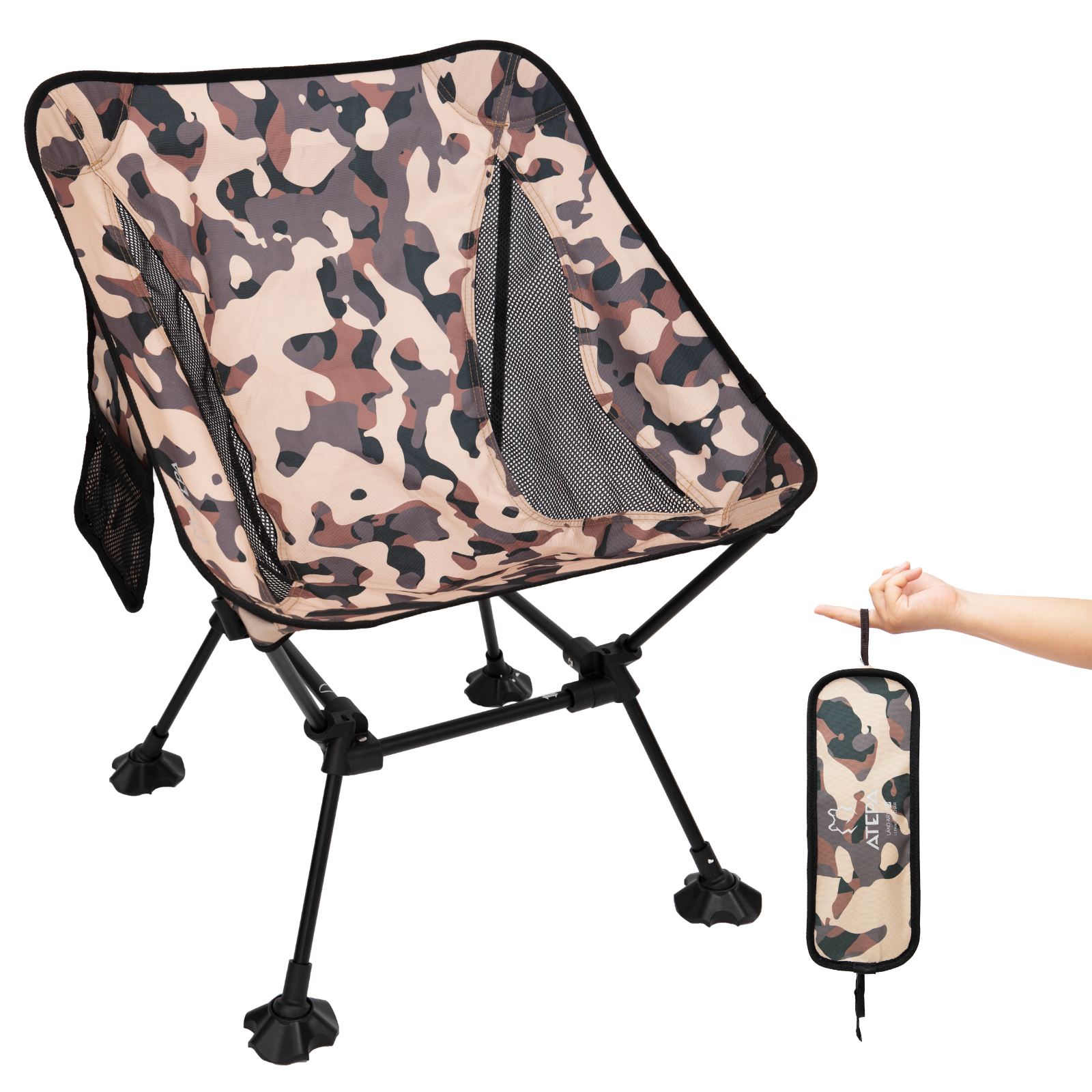 Unitymarts Ultralight Foldable Camping Chair Black Portable Chair for Camping 1-Pack Leopard