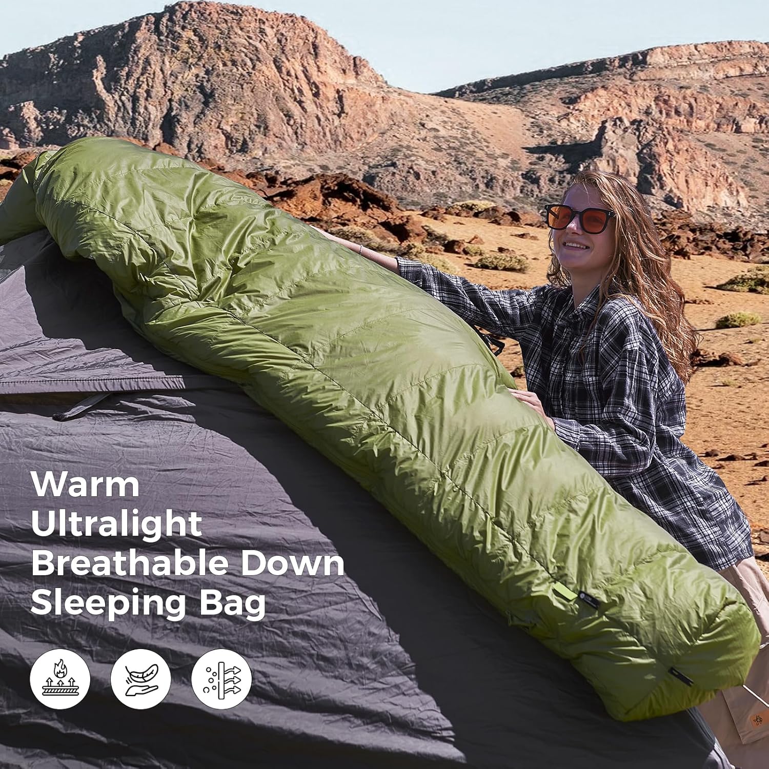 Coldmaster Down Mummy Sleeping Bag 9℉ / 42.8℉ Green