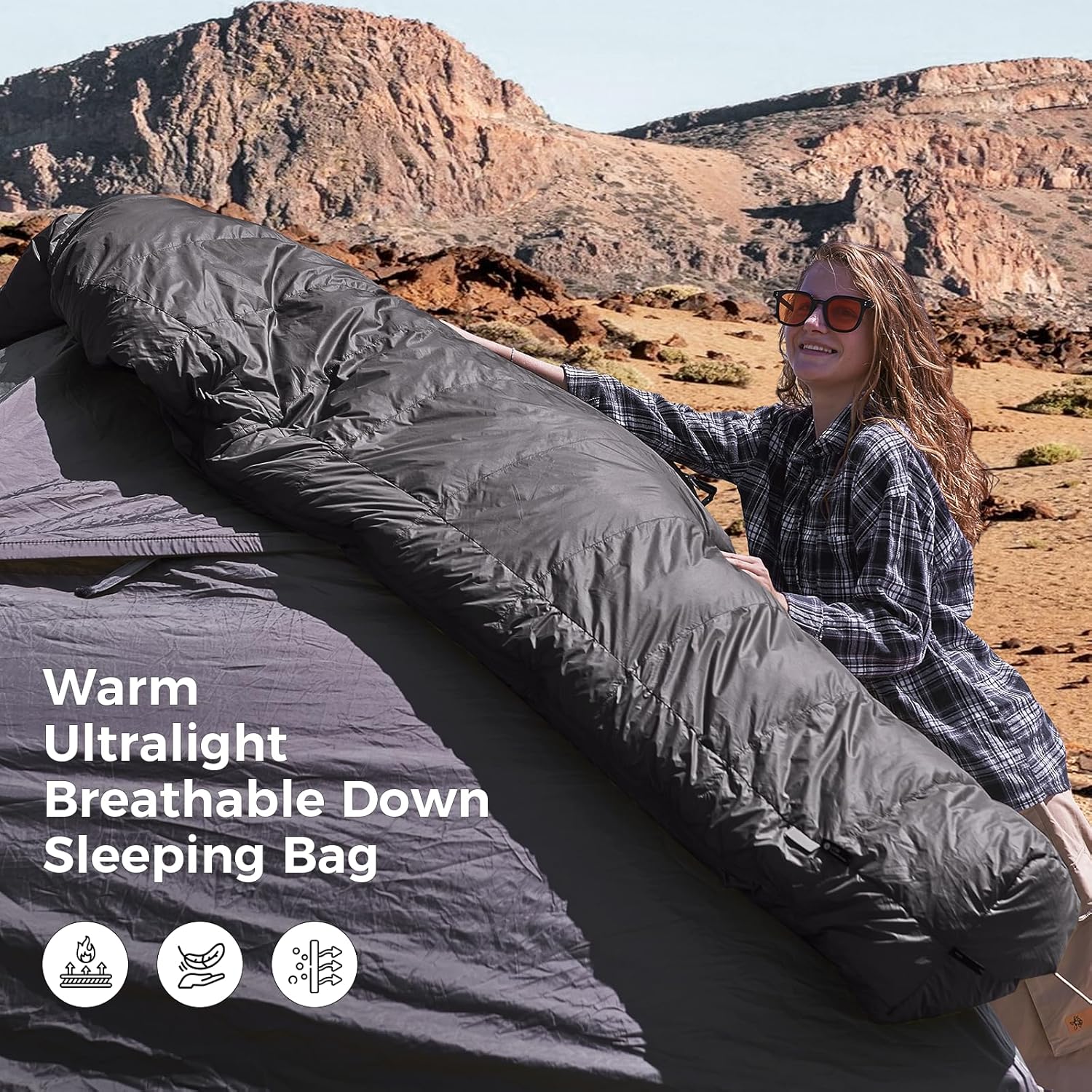 Coldmaster Down Mummy Sleeping Bag 9℉ / 42.8℉ Black