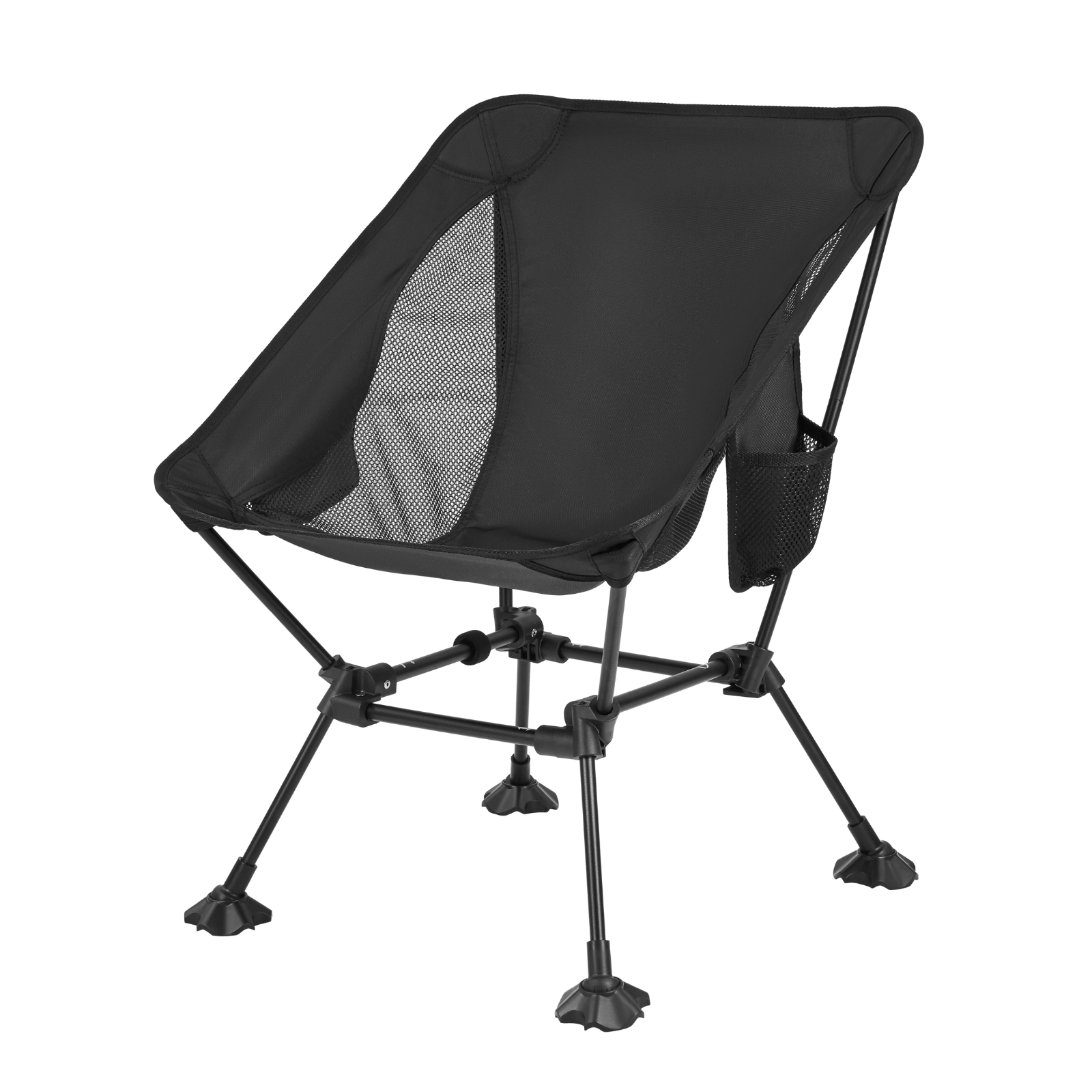 Foldable ultralight camping chair packed compactly for easy backpacking