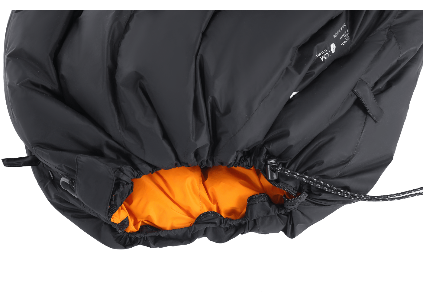 Smooth zipper closure of lightweight sleeping bag for easy use and ventilation control