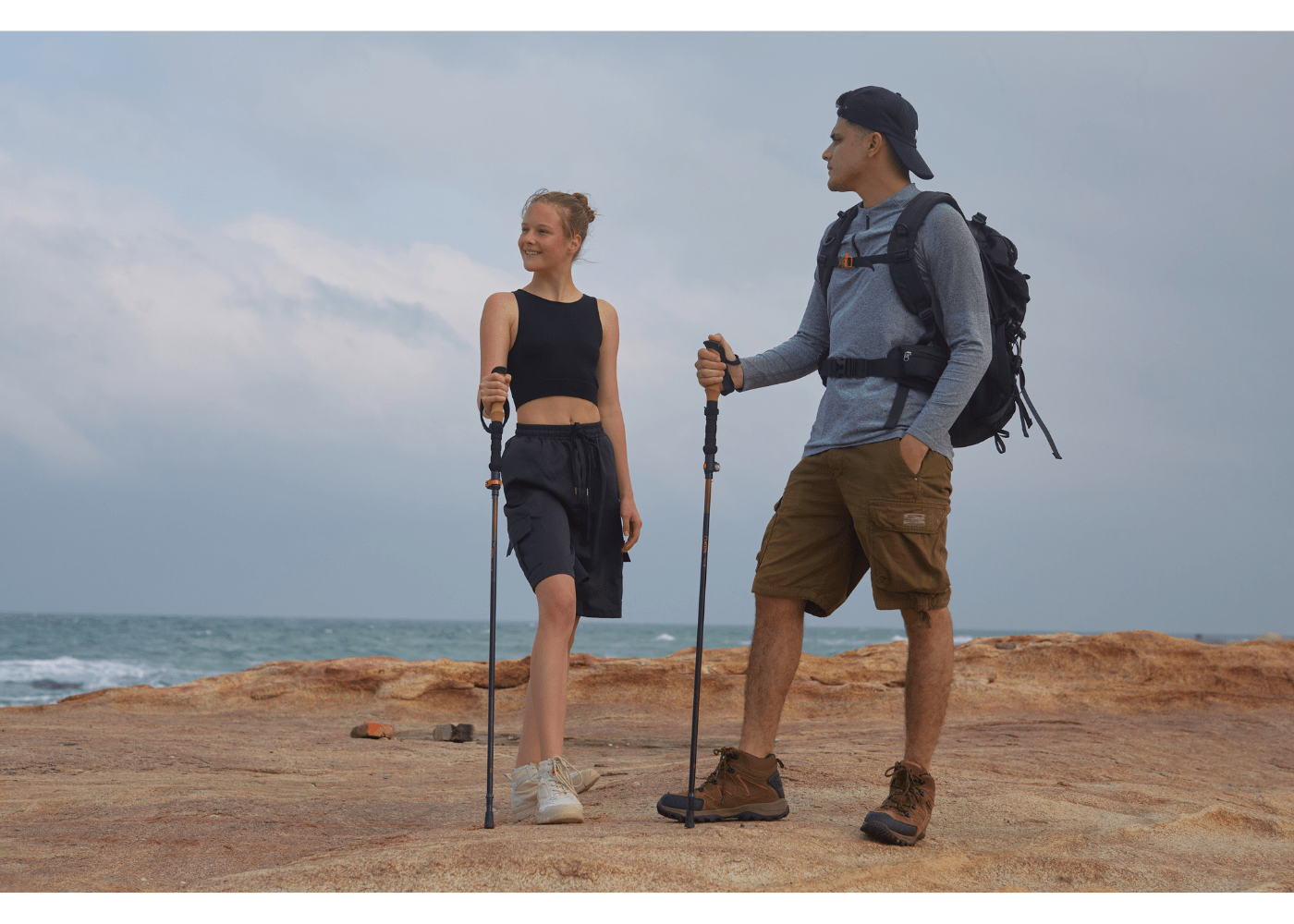 Aircraft-grade aluminum construction of trekking poles offering strength and lightweight performance