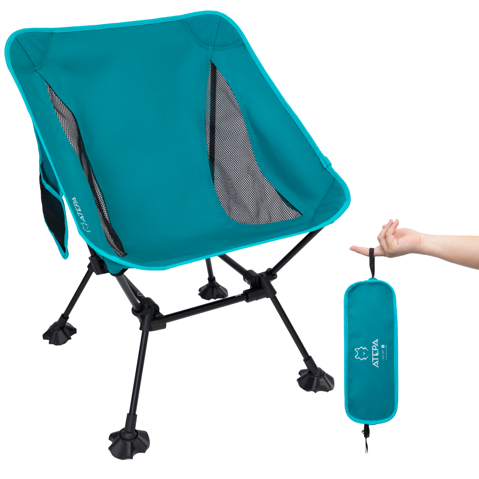 Unitymarts Ultralight Foldable Camping Chair Black Portable Chair for Camping 1-Pack Darkgreen