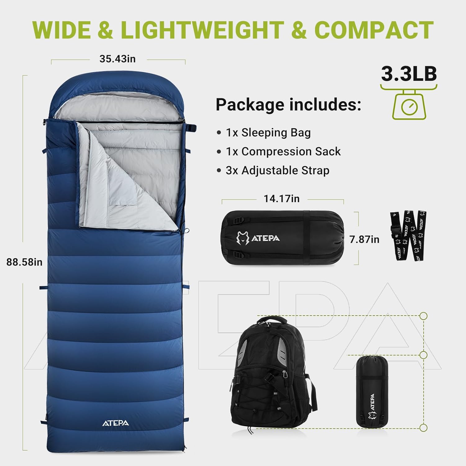 Coldmaster™ Down Sleeping Bag 30°F / -1°C Ultralight and Multifunctional