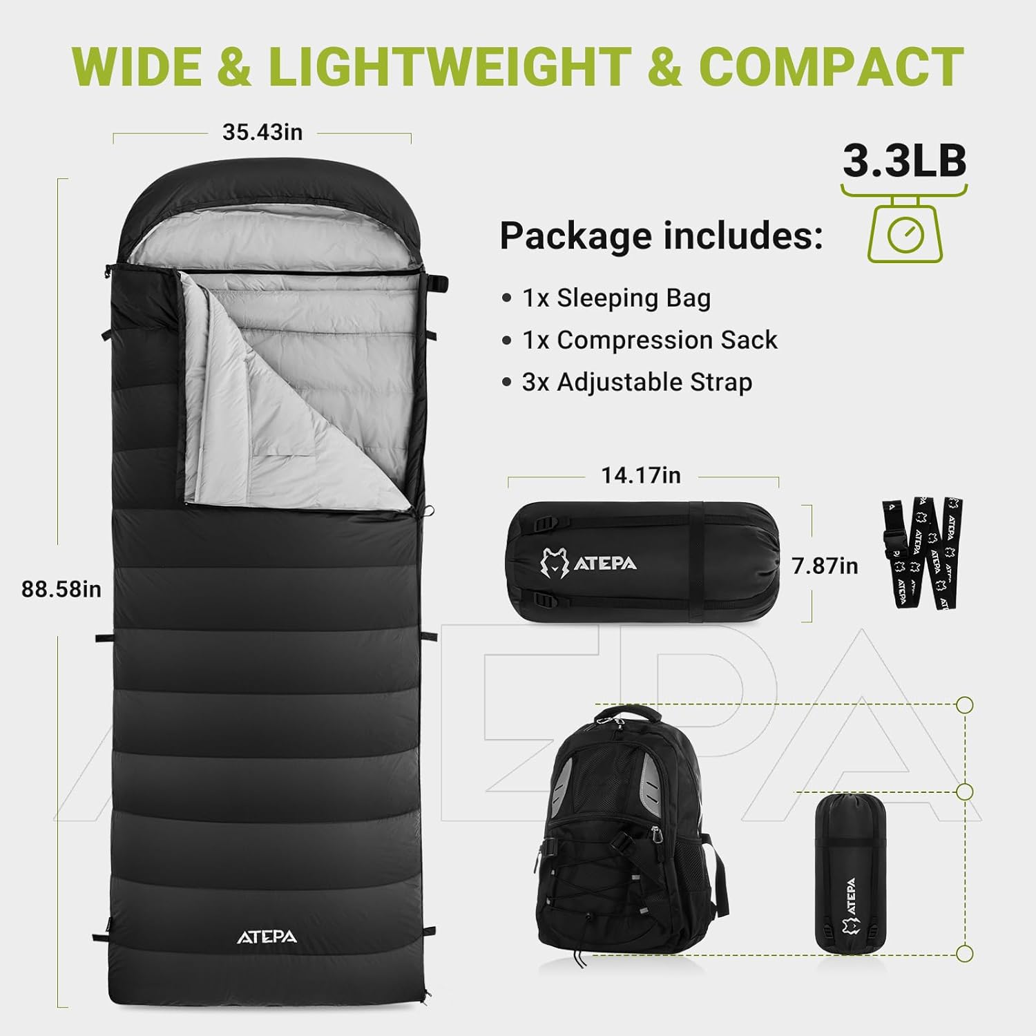Coldmaster™ down sleeping bag 30°F / -1°C Ultralight and Multifunctional