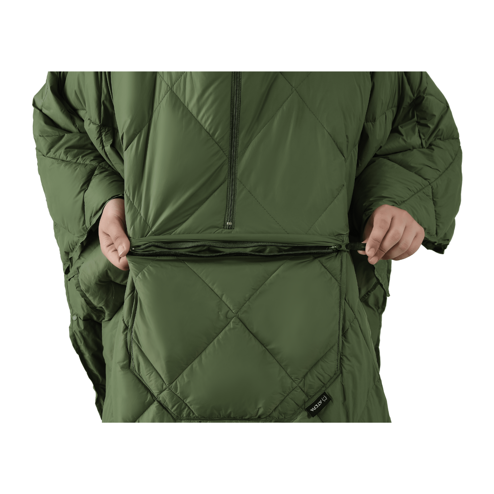 Multifunctional Wearable Camping Poncho Blanket Green