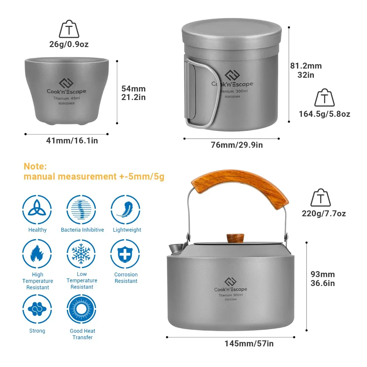 Cook'n'Escape Titanium Coffee & Tea Set Pro