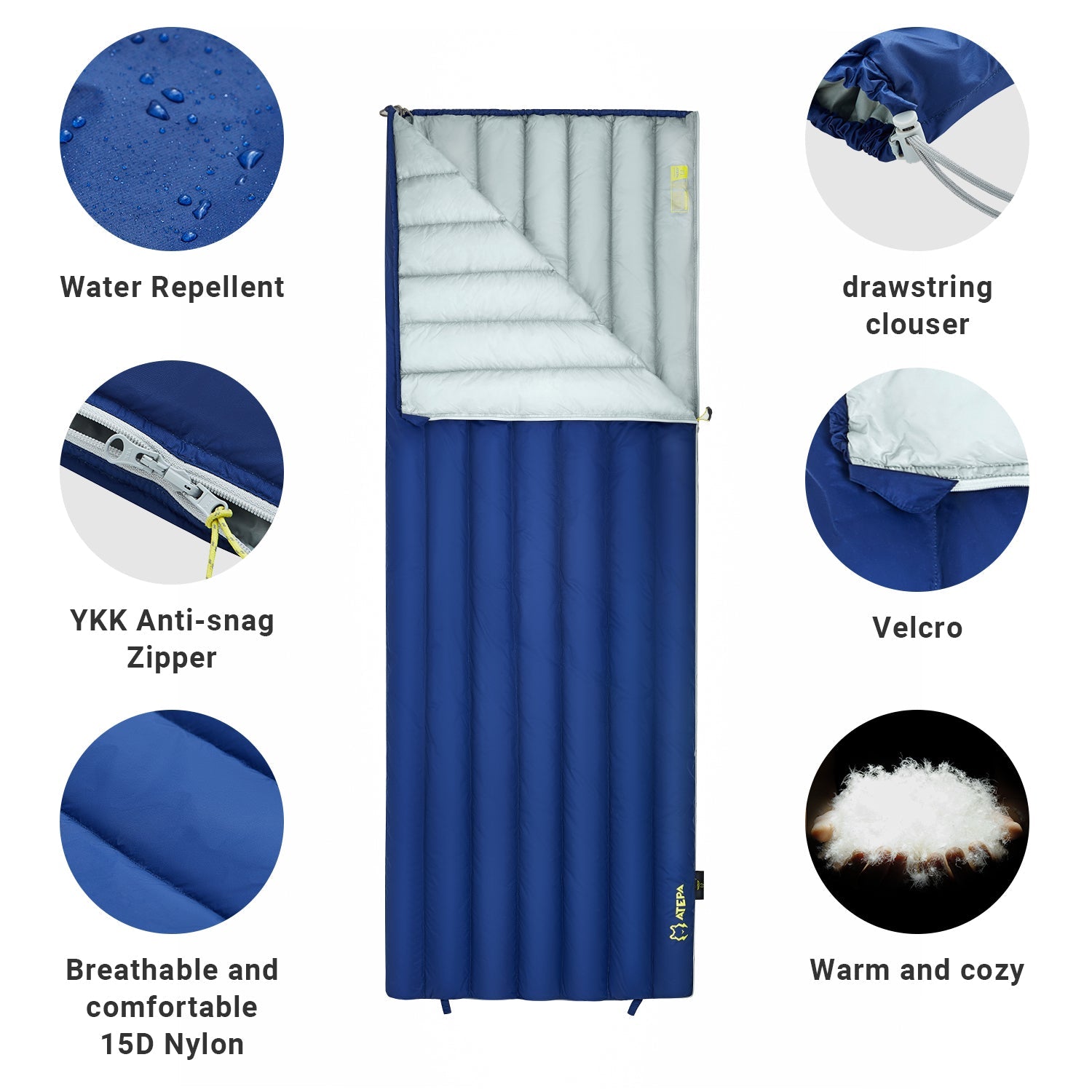 Unitymarts Down Envelope Sleeping Bag 27F / 54F