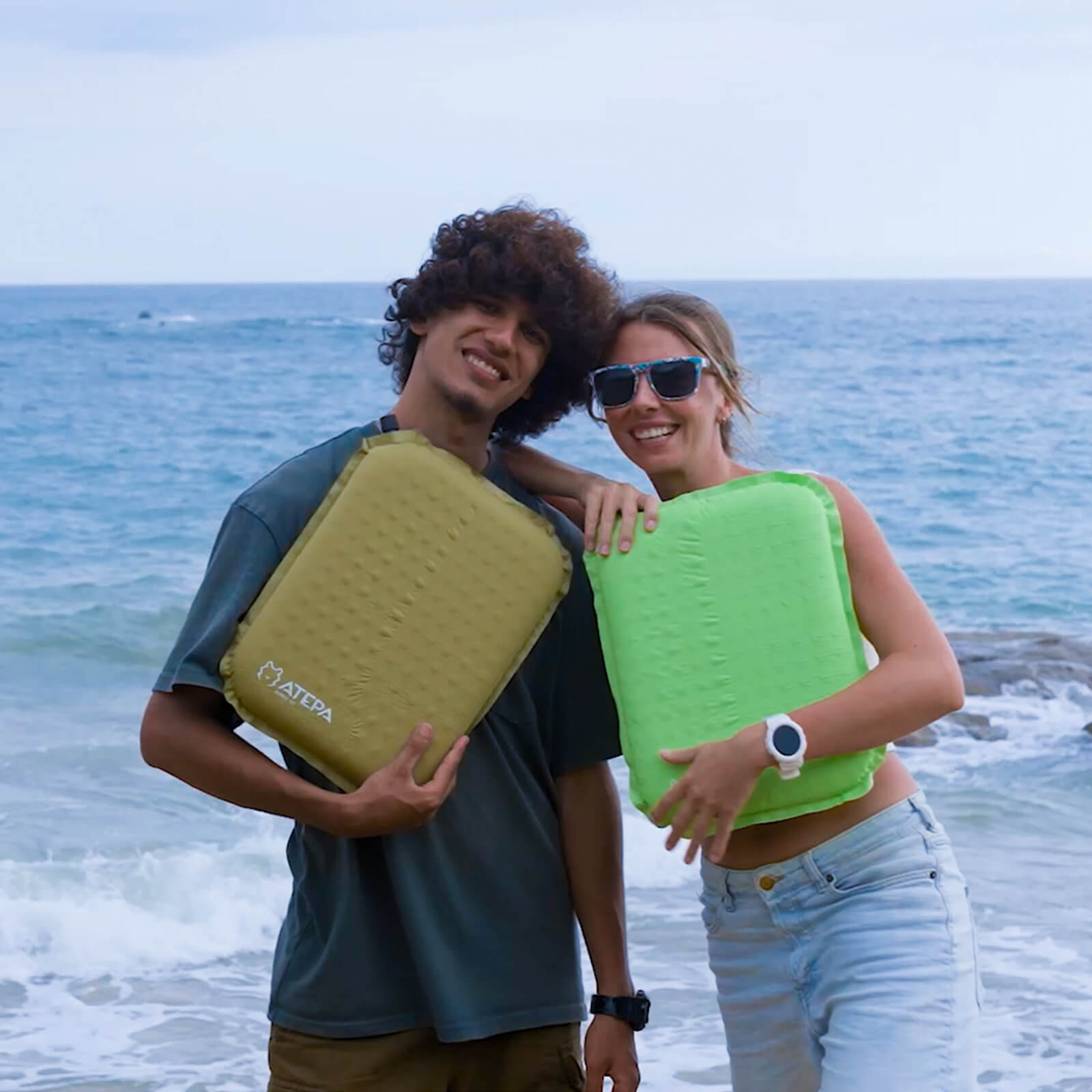 Lightweight inflatable seat cushion easy to carry for outdoor trips