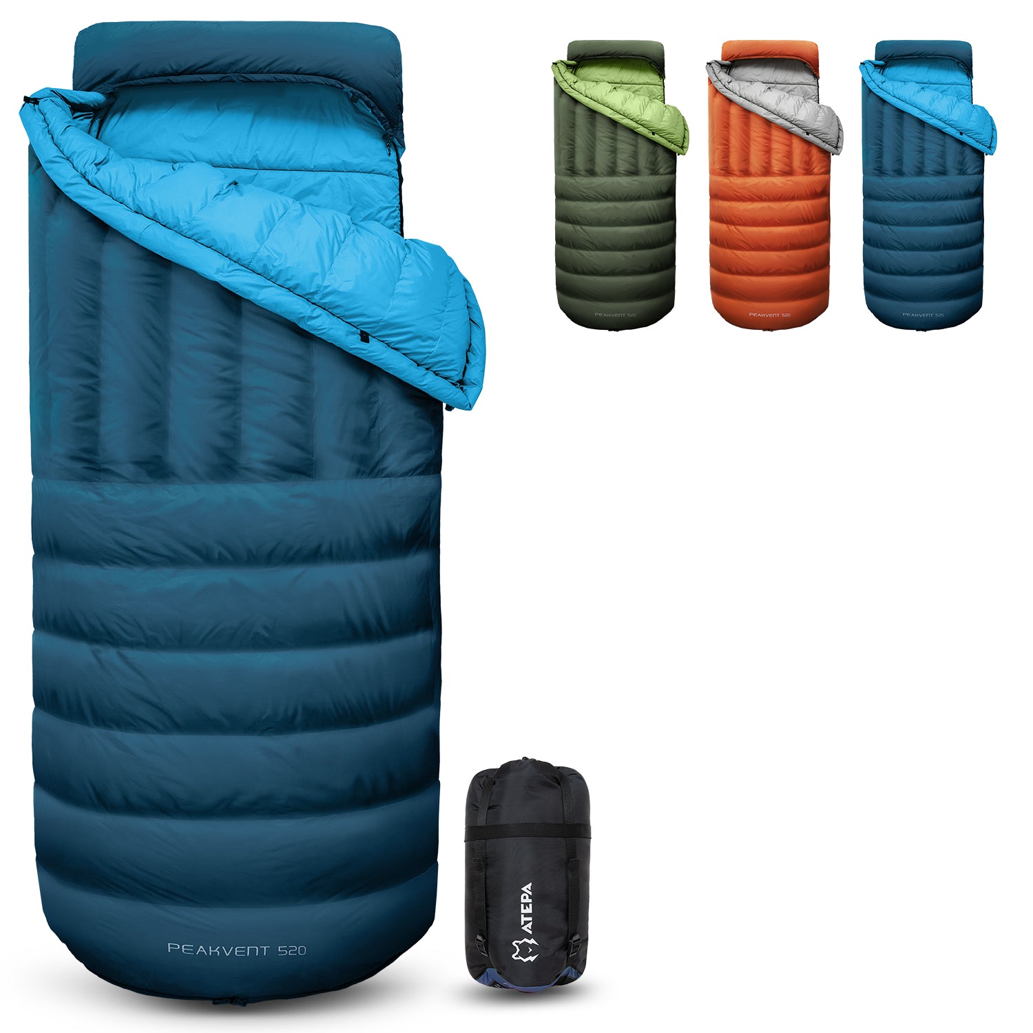 Unitymarts 3-in-1 down sleeping bag waterproof bag blue