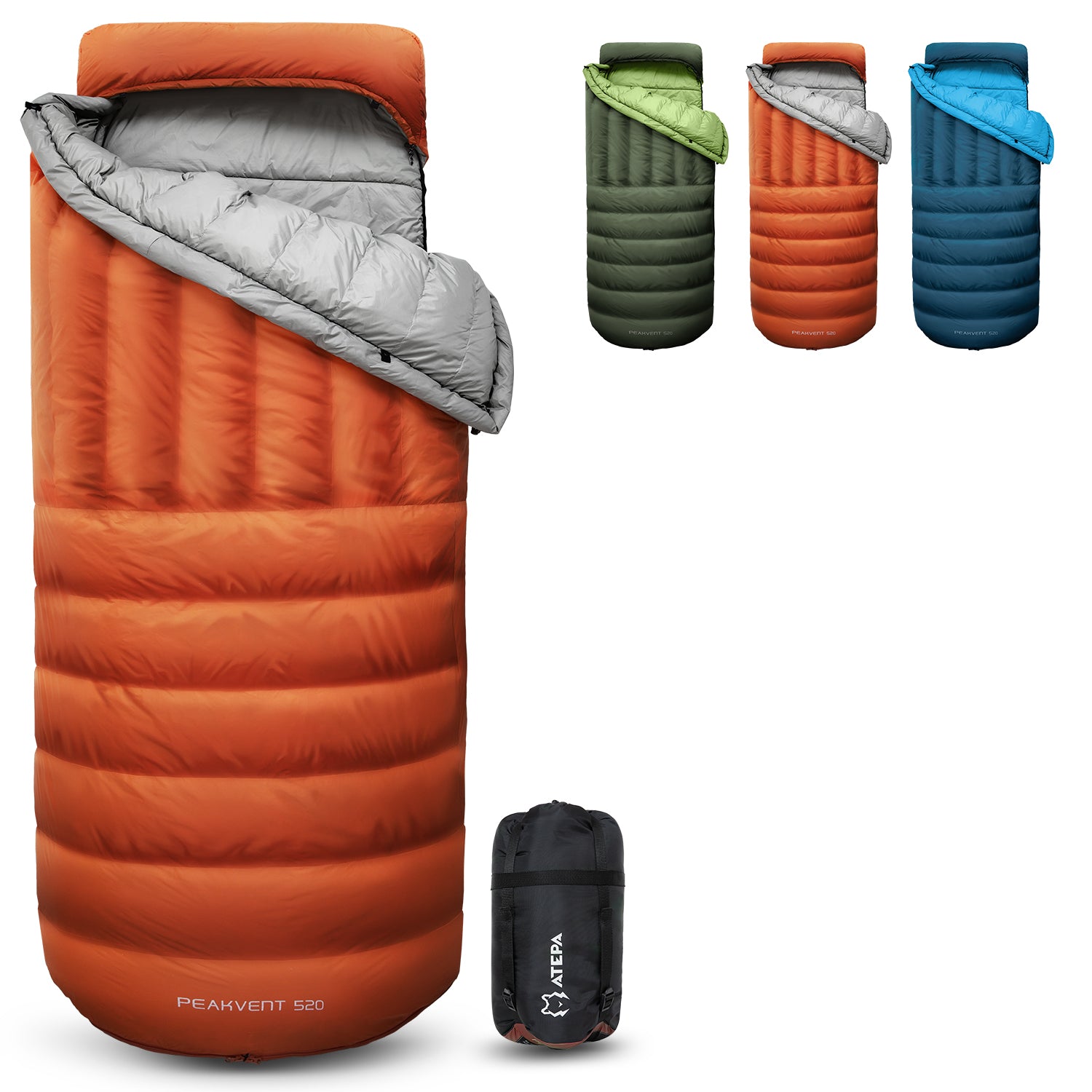 Unitymarts 3-in-1 down sleeping bag waterproof bag orange