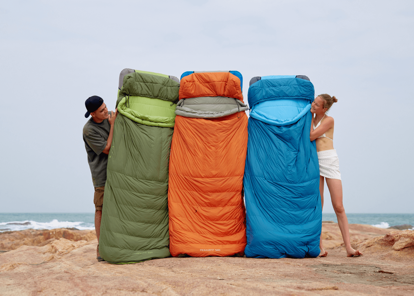 Two 3-in-1 sleeping bags side by side for size and design comparison