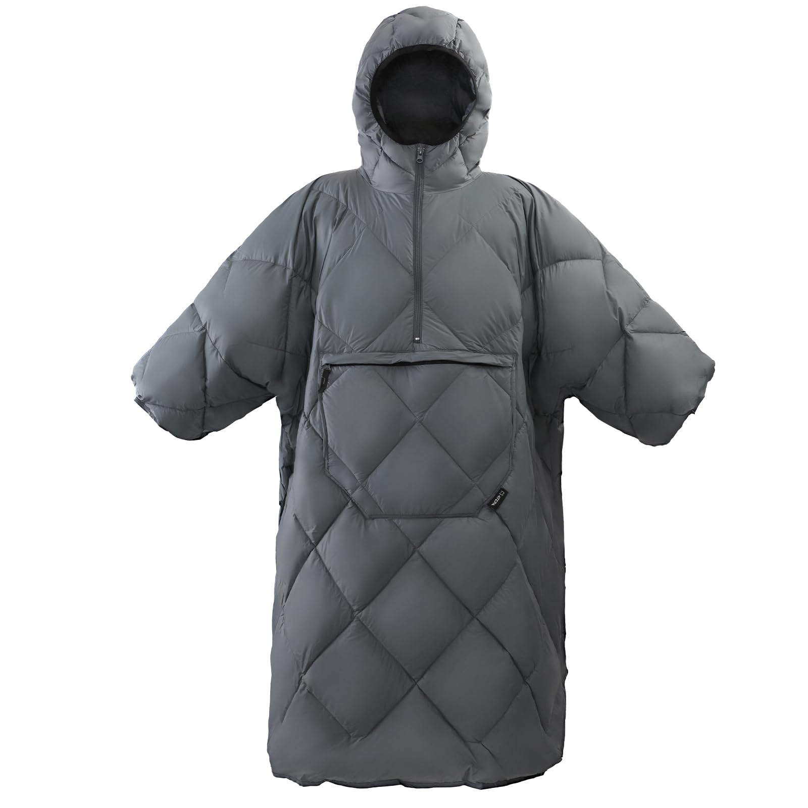 Multifunctional Wearable Camping Poncho Blanket Grey