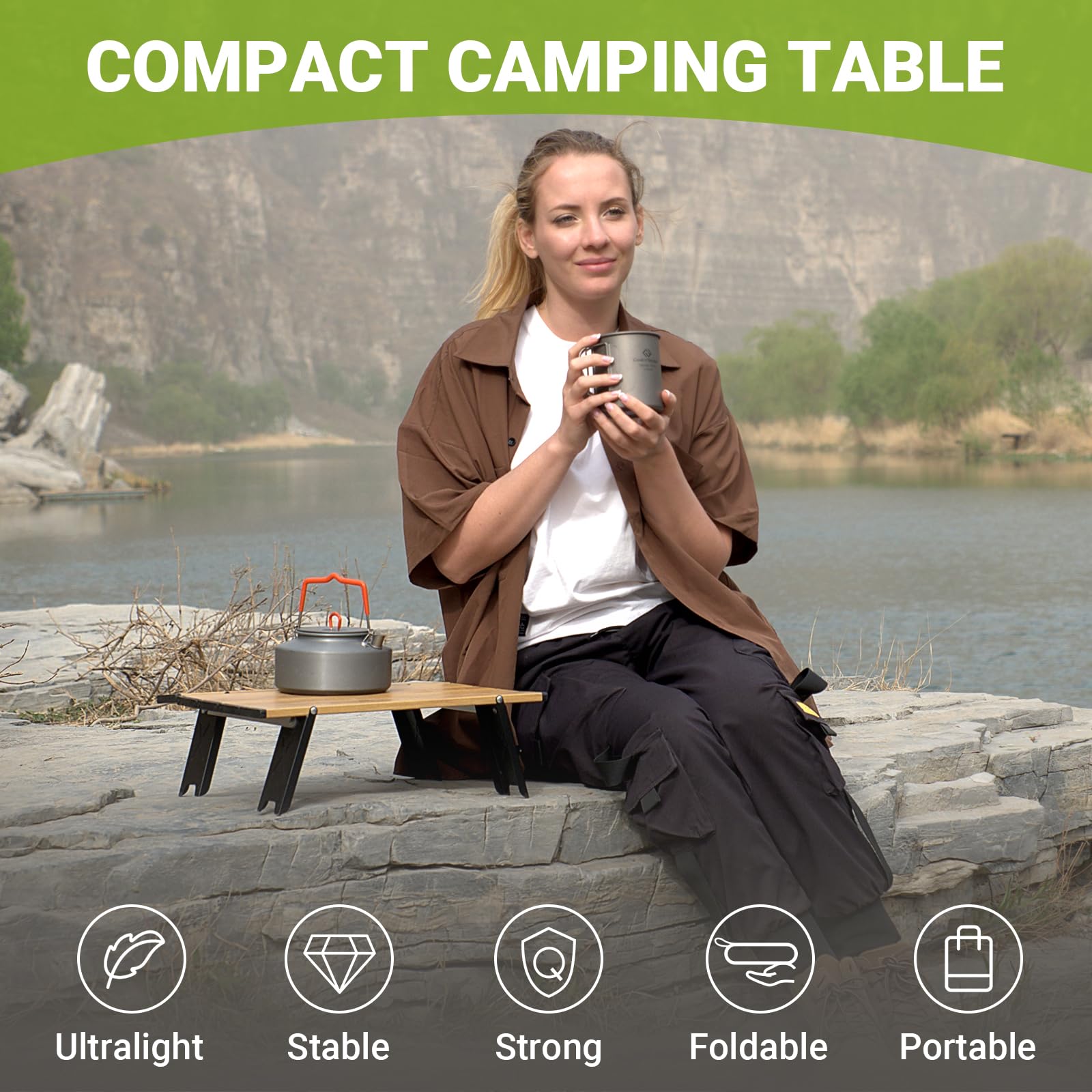 Unitymarts Alunium Table Ultralight Compact for Camping