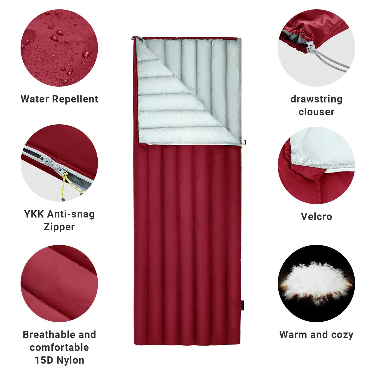 Unitymarts Down Envelope Sleeping Bag 27F / 54F