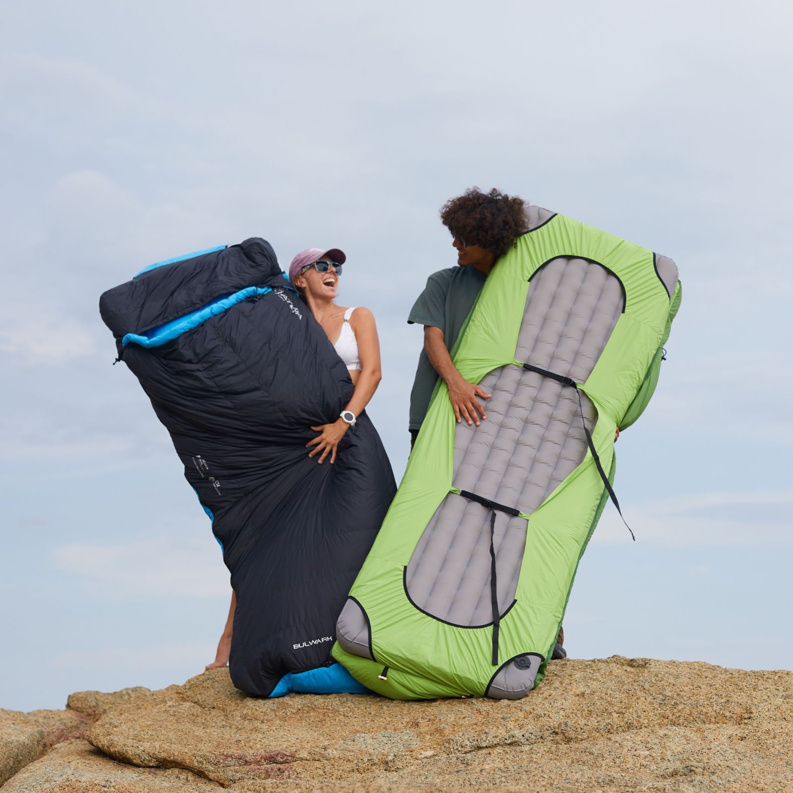 Down sleeping bag providing warmth and comfort during camping and hiking trips