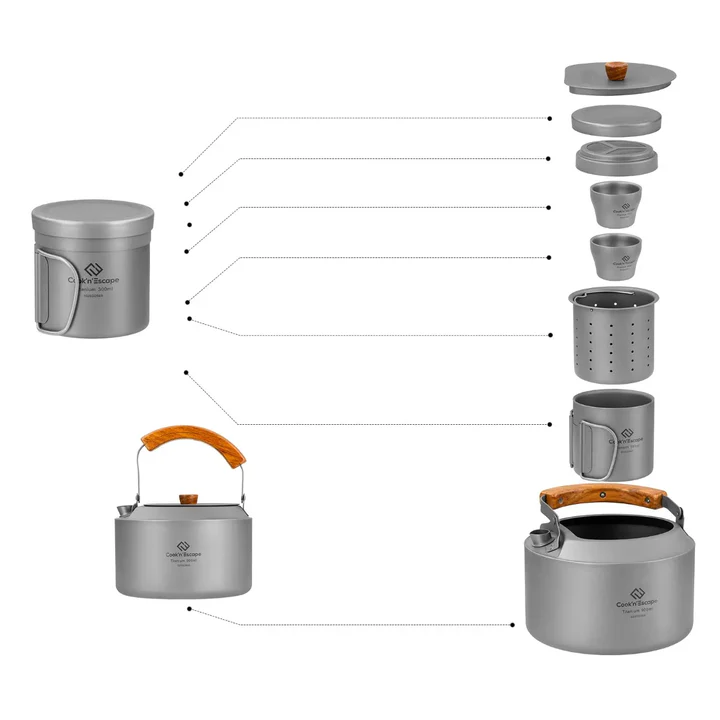 Cook'n'Escape Titanium Coffee & Tea Set Pro