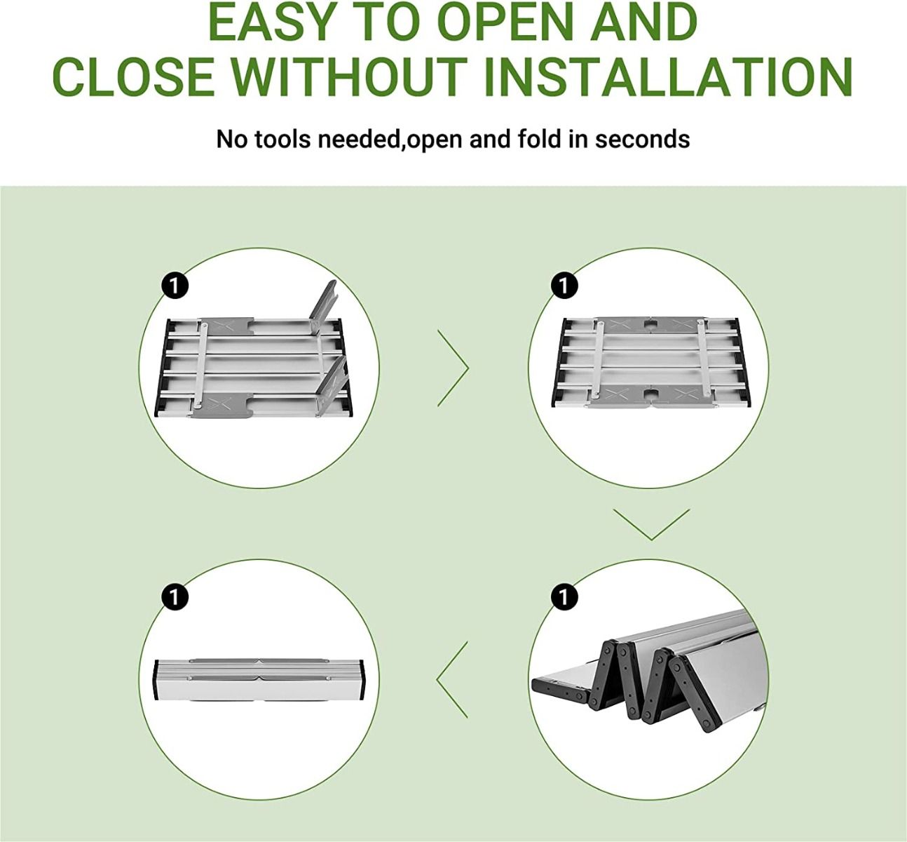 Unitymarts Aluminum Table Light Portable Camping Table