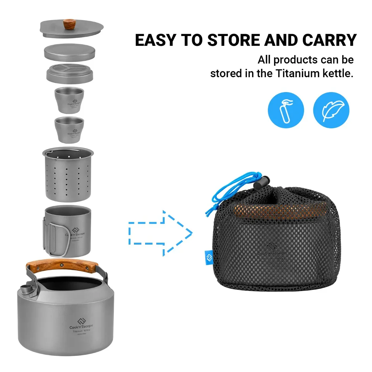 Cook'n'Escape Titanium Coffee & Tea Set Pro