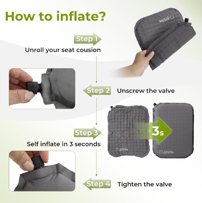 Foldable seat cushion easy to pack and clean after outdoor use